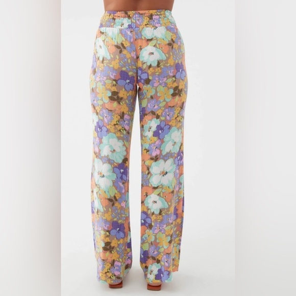 🔆O’Neill🔆 JOHNNY SAMI FLORAL BEACH PANTS WIDE LEG Elastic waist vacation - Picture 16 of 16